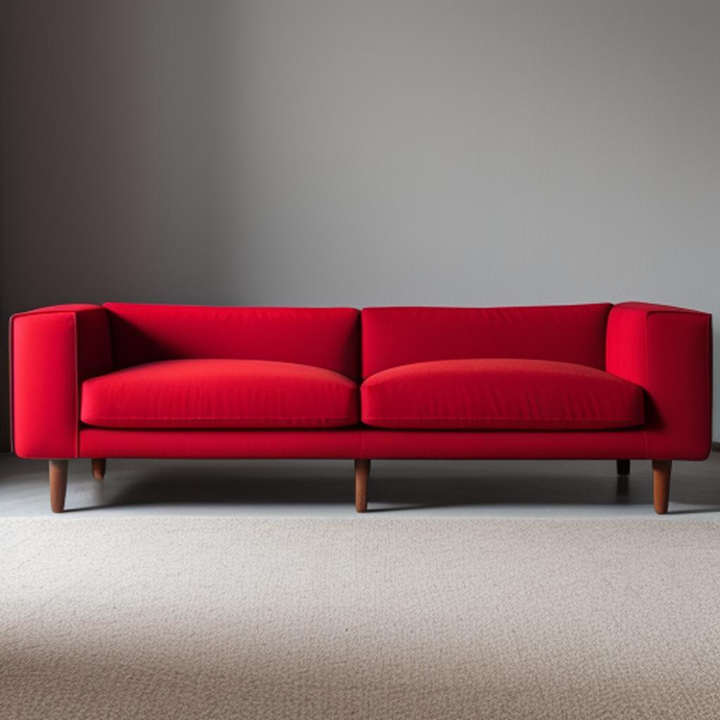 Red couch by @lorna_innis by @ai_generated