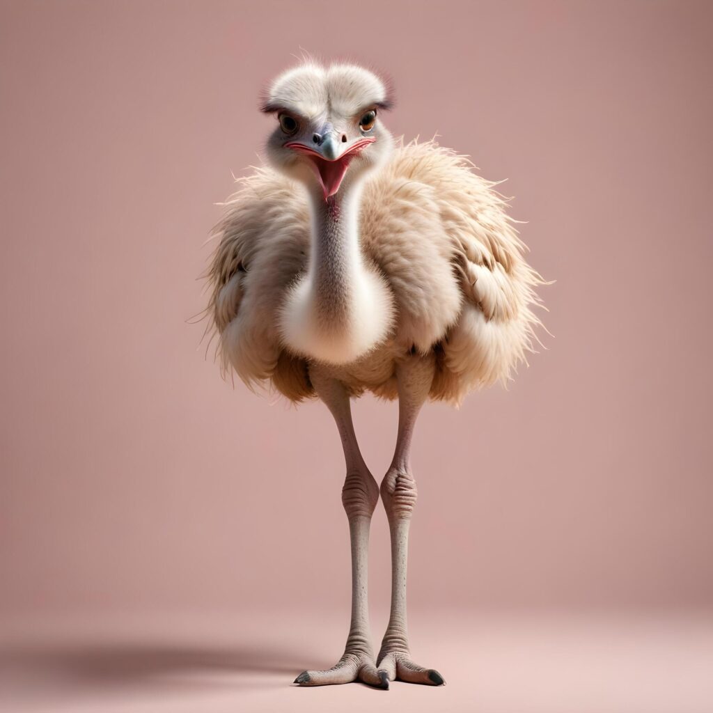 ostrich on plain background Stock Free