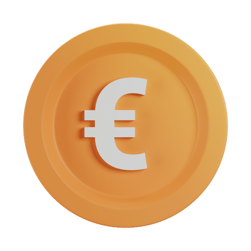 Currency, euro, coin 3D illustration