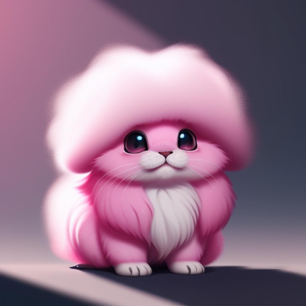 Small pink fluffy creature by @ai_generated