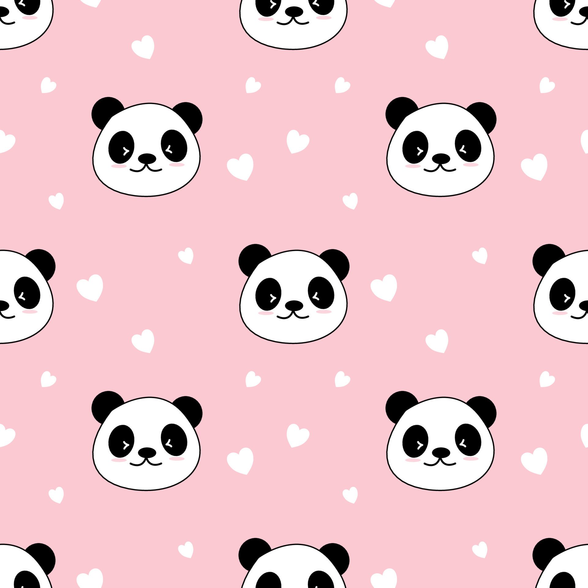 Cute Panda Seamless Pattern Background, Cartoon Panda Bears Vector illustration, Creative kids for fabric, wrapping, textile, wallpaper, apparel. Free Vector and Free SVG