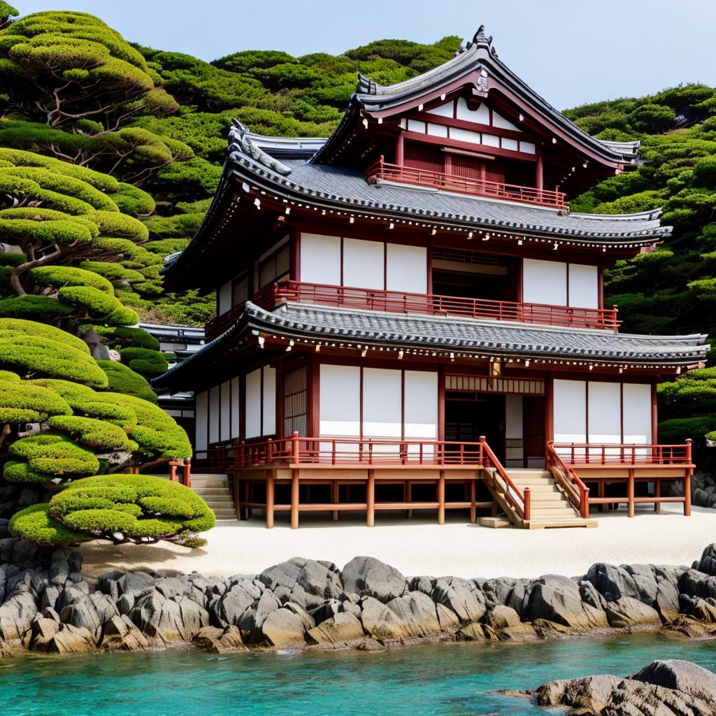 Beach house in kamakura by @ai_generated