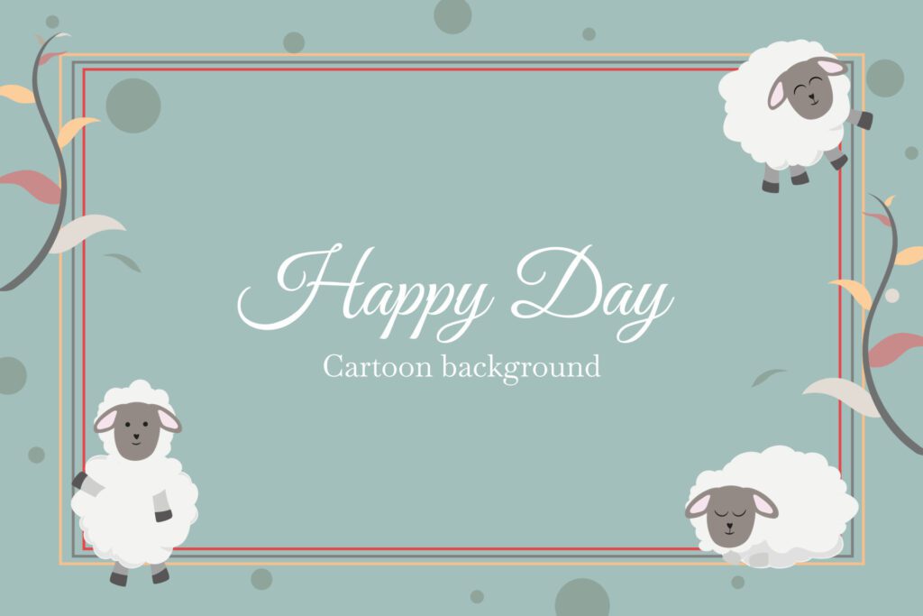 cute sheep cartoon template background Free Vector