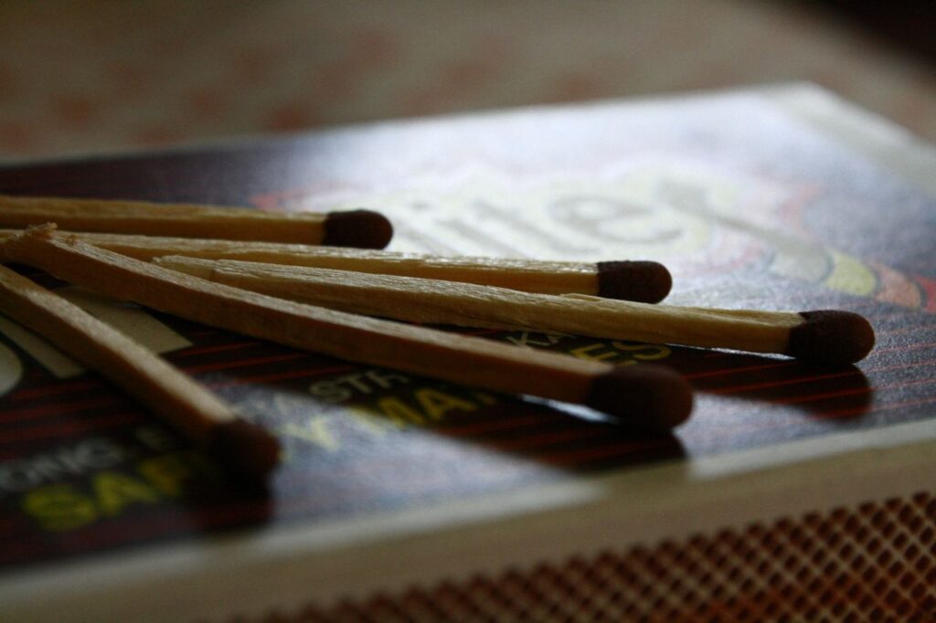 Matchsticks On Matchbox Stock Free