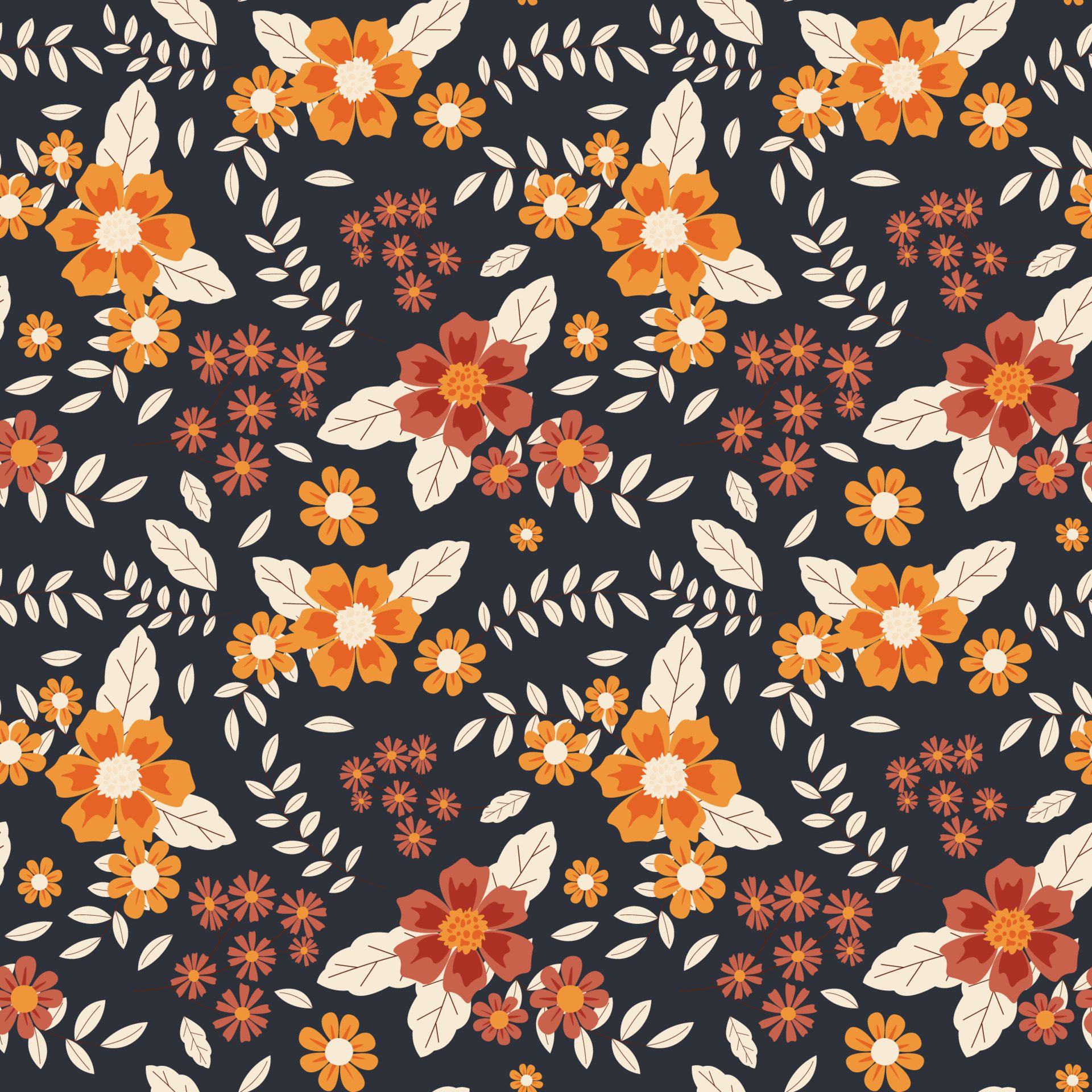 Floral pattern in seamless style. Free Vector