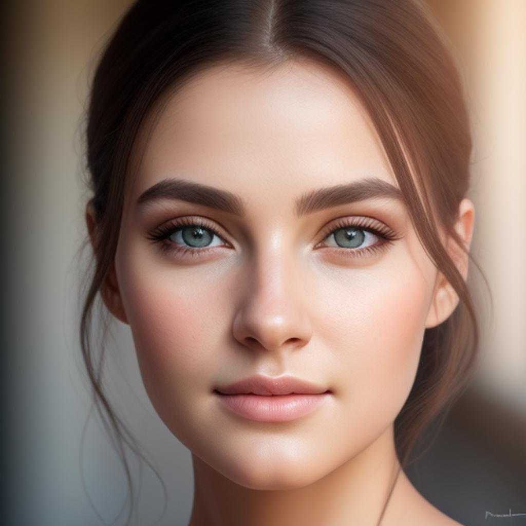 Realistic face portrait, natural by @ai_generated