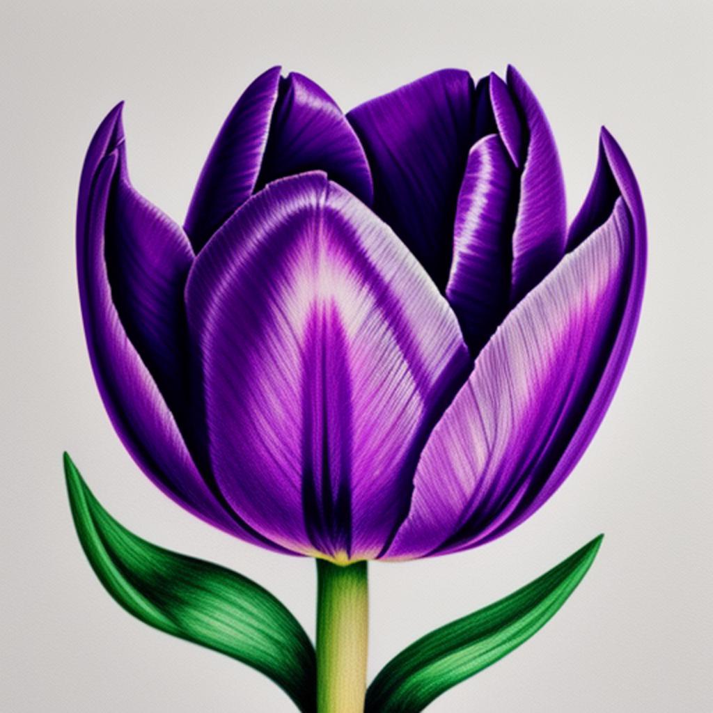 Dibujo de tulipán morado by @ai_generated