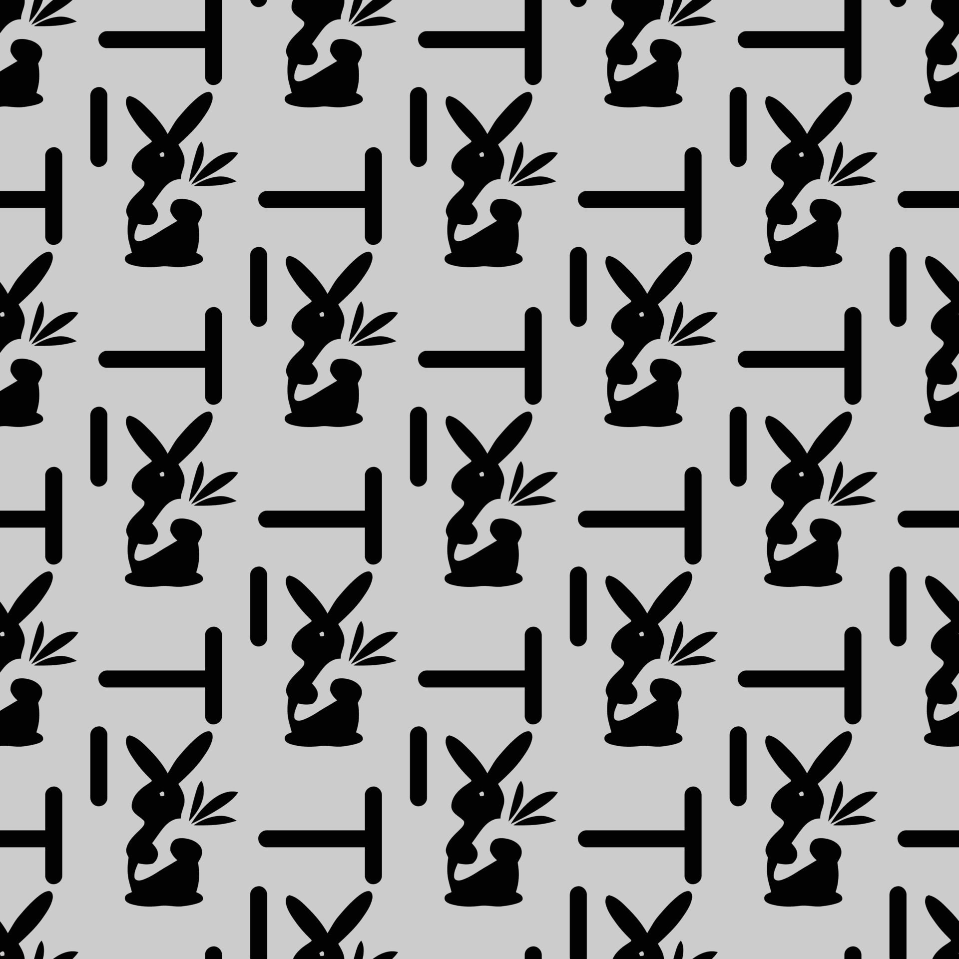 Meadow Hare Seamless Pattern Design Free Vector