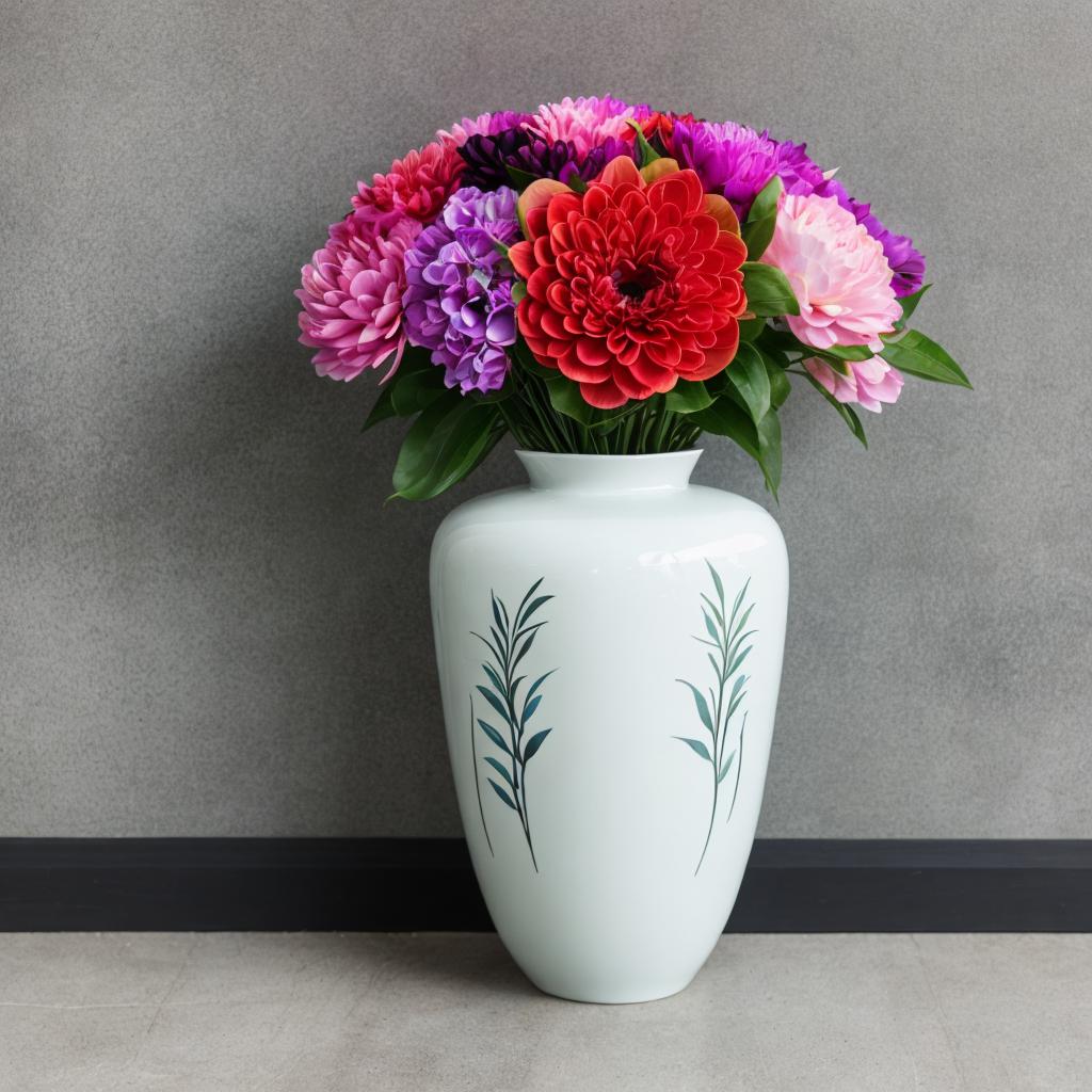 Long flower vase by by @ai_generated