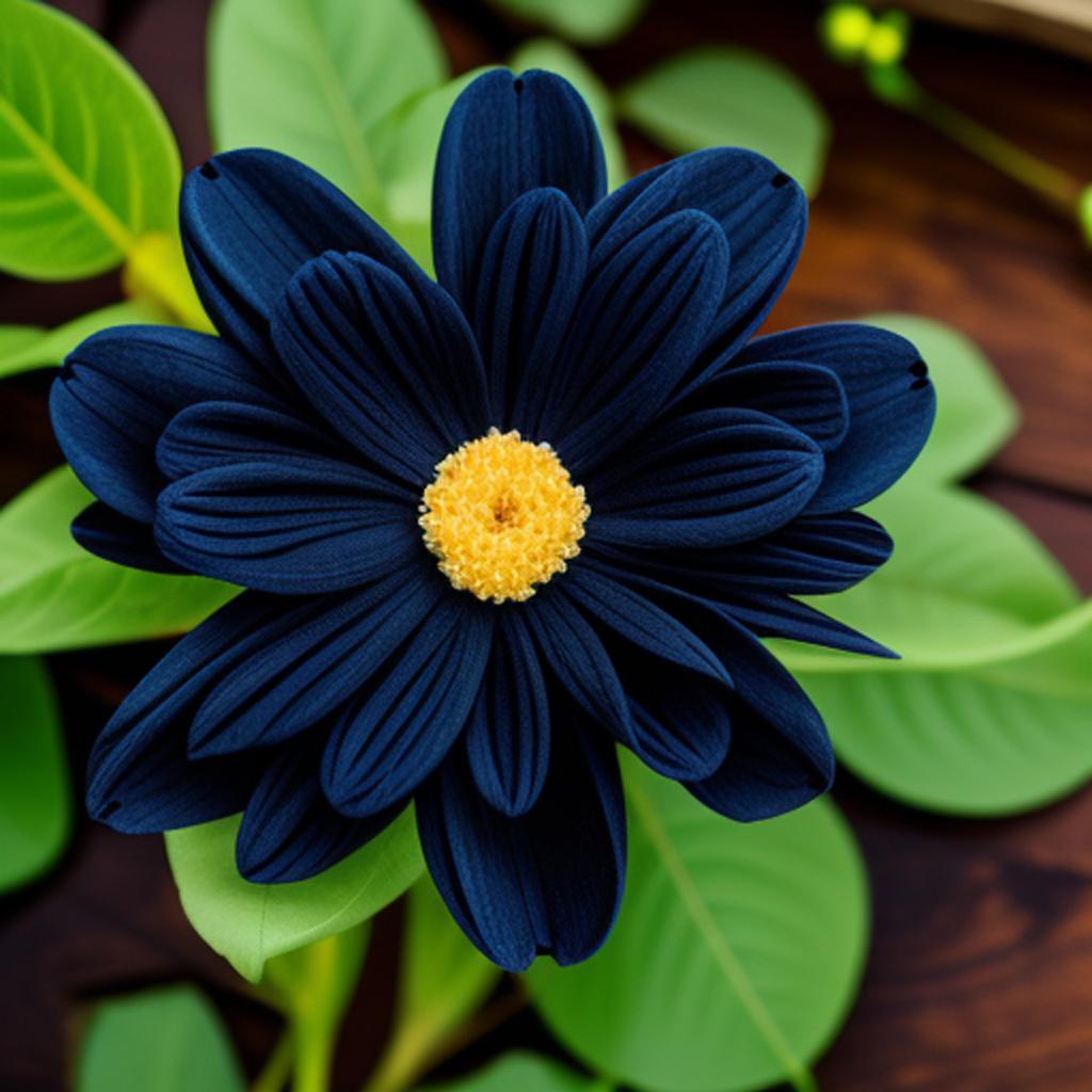 Navy Blue flowers by by @ai_generated