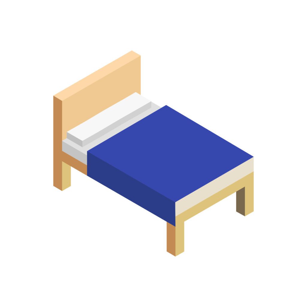 Bed Icon On Background Free Vector