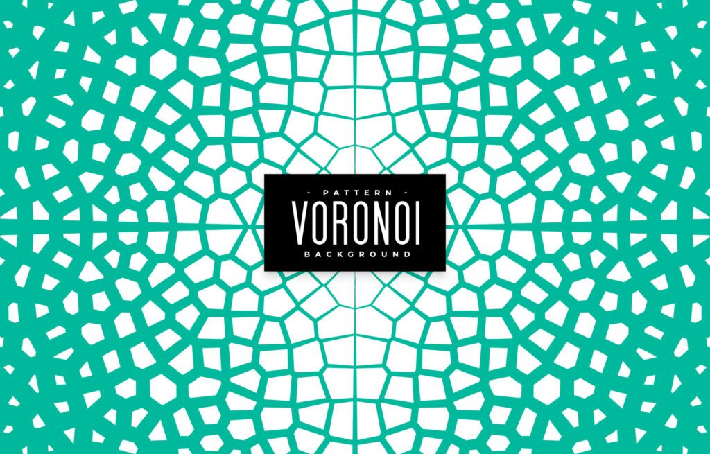 abstract voronoi pattern background in turquoise color Free Vector