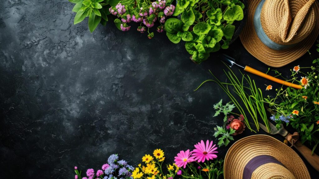 beautuful gardening background with copy space Free Photo