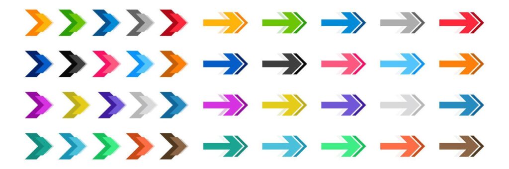 Set of arrow direction icons Stock Free