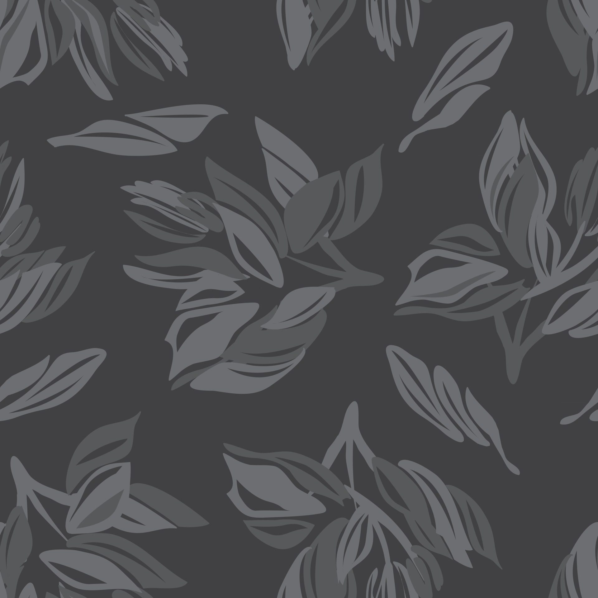 Grey Botanical Floral Seamless Pattern Background Free Vector