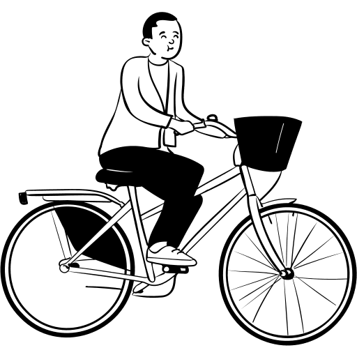 Peep, sitting, cycling illustration