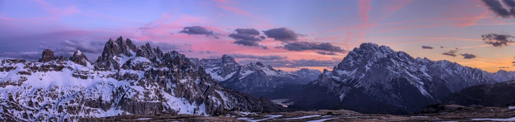 Sunrise in the Dolomites Stock Free