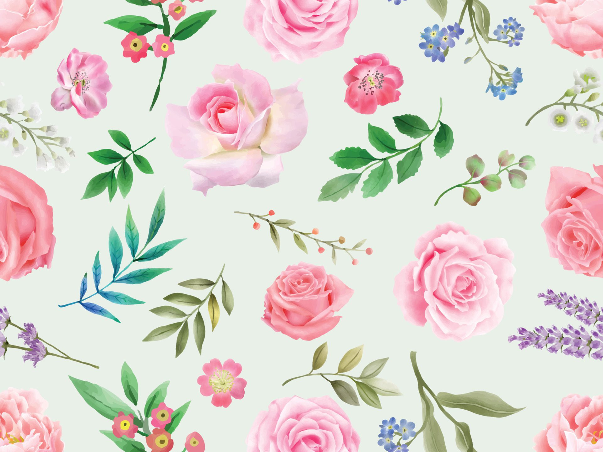 Beautiful seamless pattern floral design Free Vector