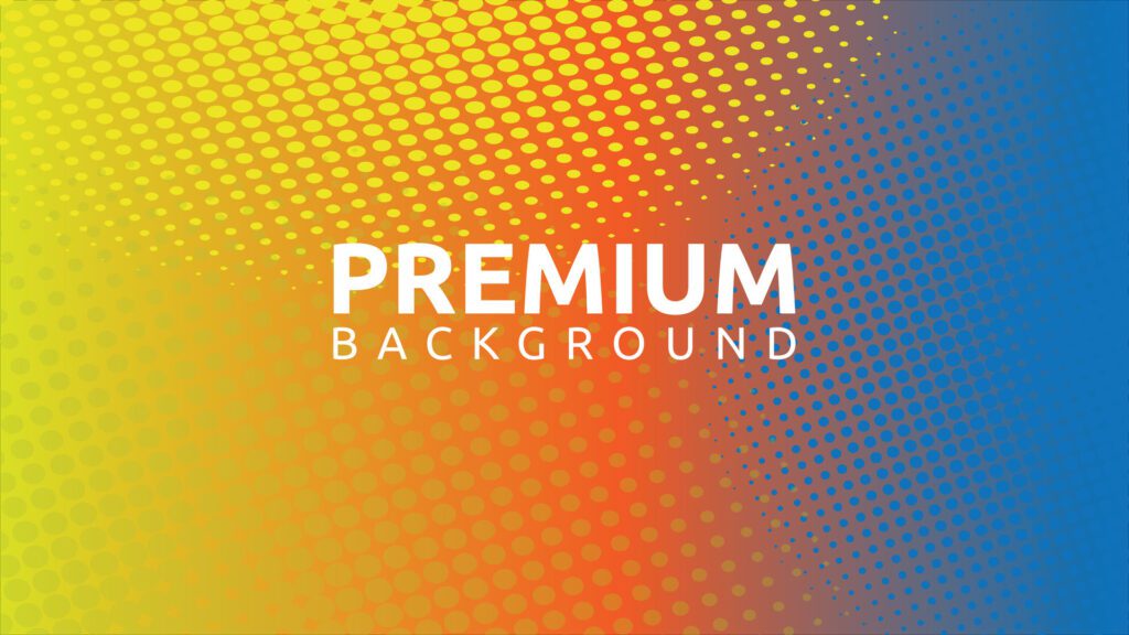 PREMIUM BACKGROUND IN YELLOW, ORANGE AND BLUE HALFTONE STYLE Free Vector