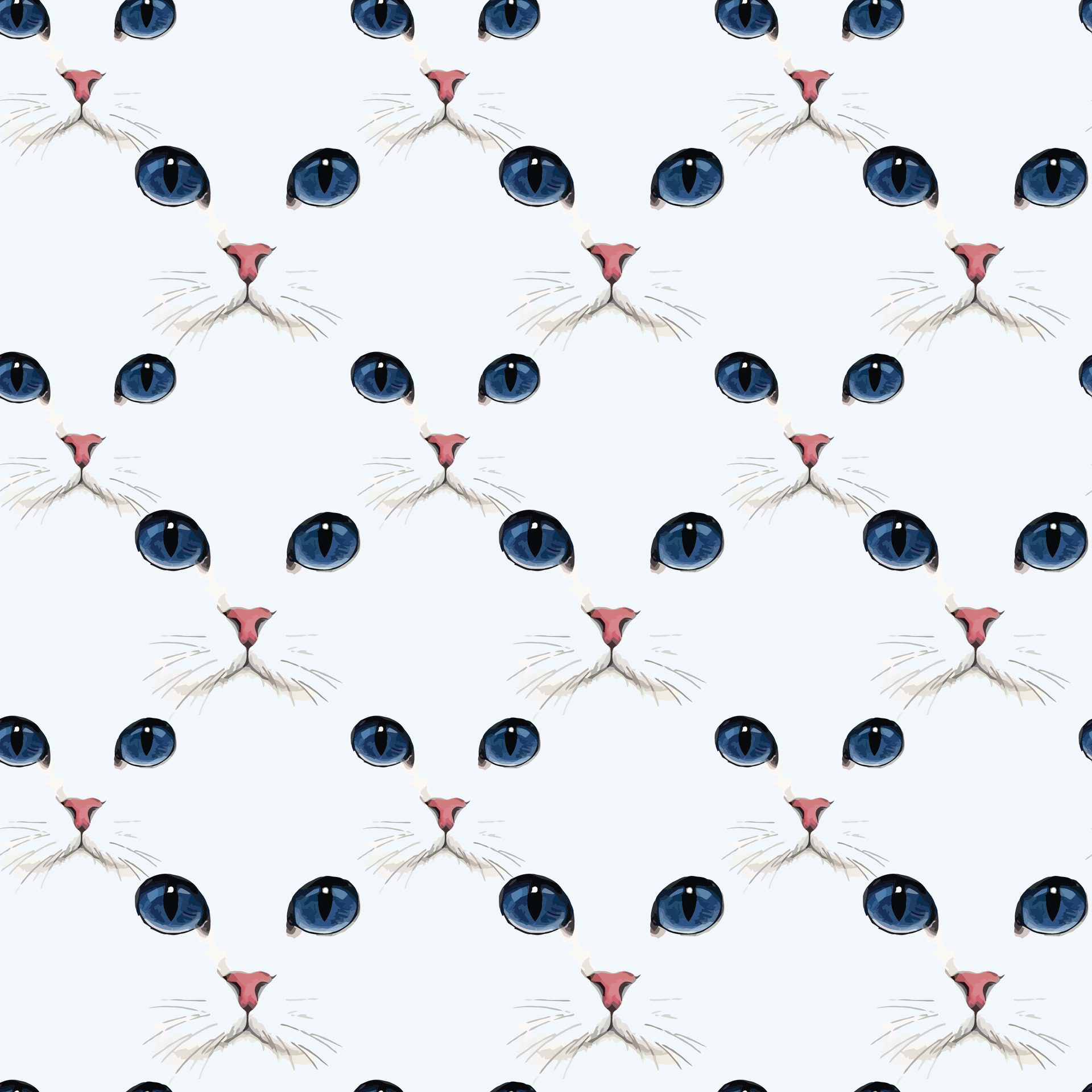 Cute Cat Seamless Pattern Design Free Vector