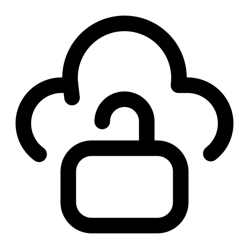 Cloud, unlock icon