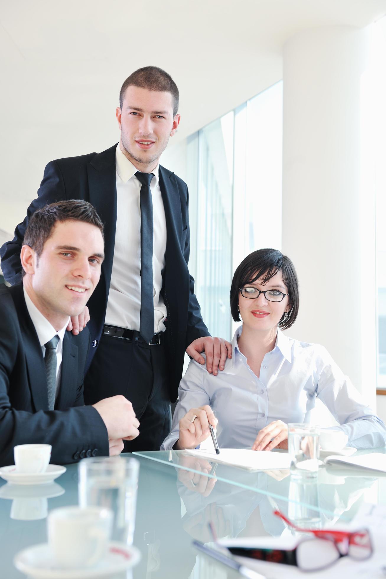 group of business people at meeting Stock Free