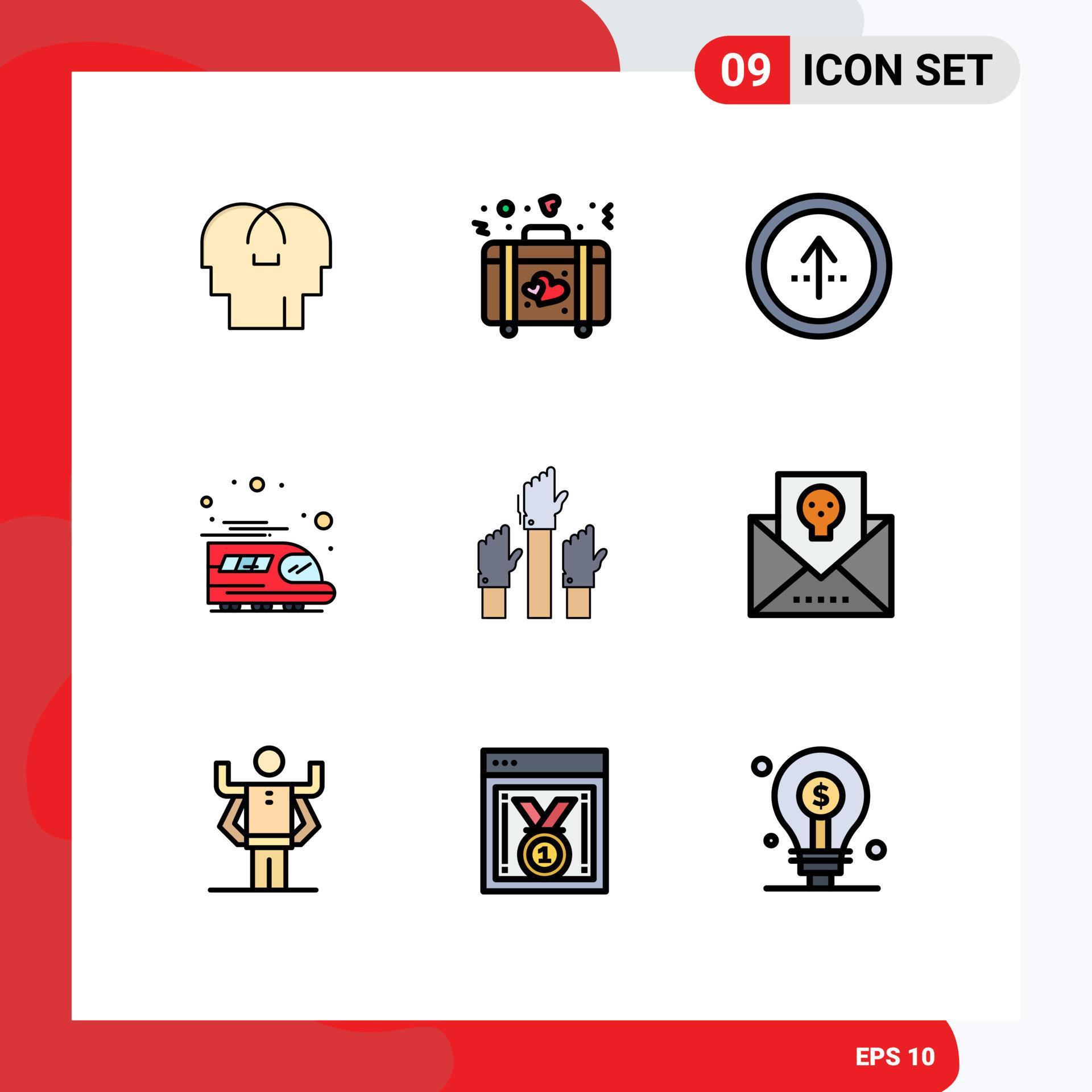 9 Creative Icons Modern Signs and Symbols of business transport arrow train ui Editable Vector Design Elements Stock Free