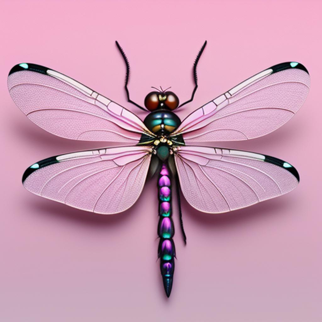 Dragonfly essence tatto pink by @ai_generated