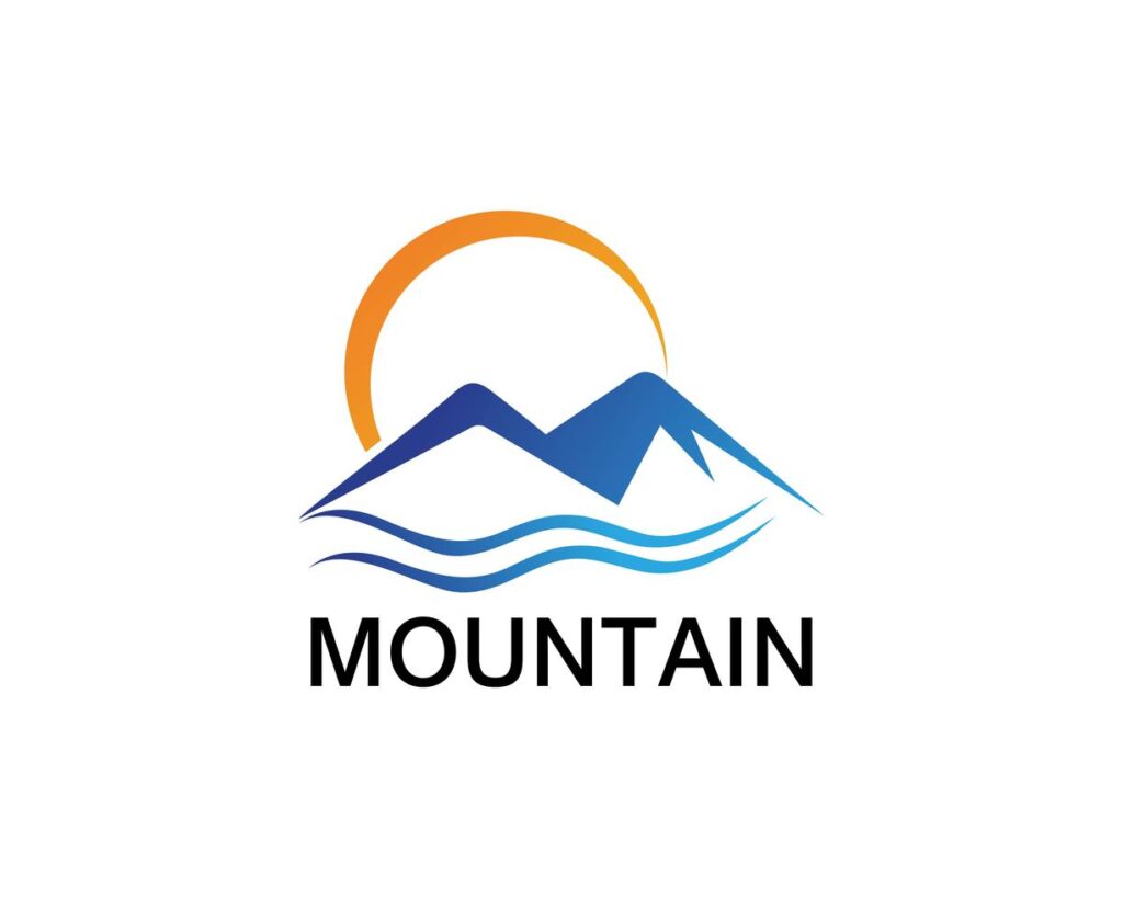 Minimalist Landscape Mountain logo design inspirations Stock Free