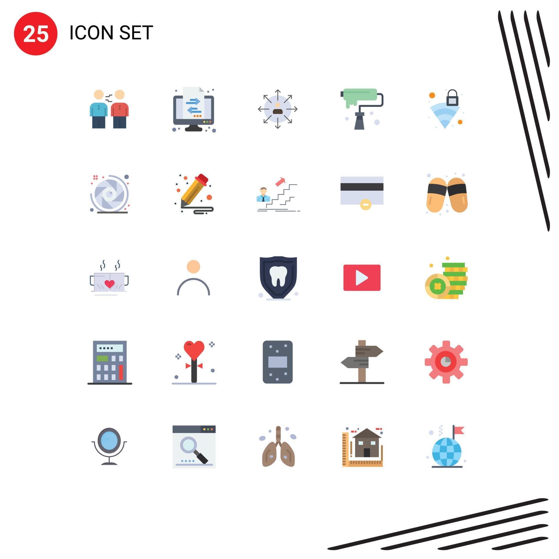 Set of 25 Modern UI Icons Symbols Signs for ways human finance employee arrows Editable Vector Design Elements Stock Free