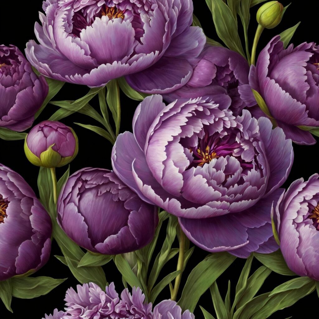 A purple flowers on a black background Stock Free