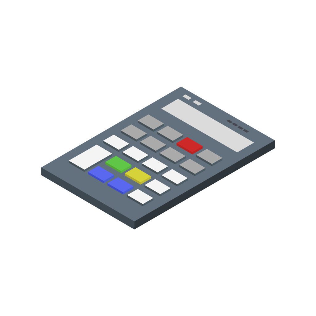 Isometric Calculator Icon On Background Free Vector