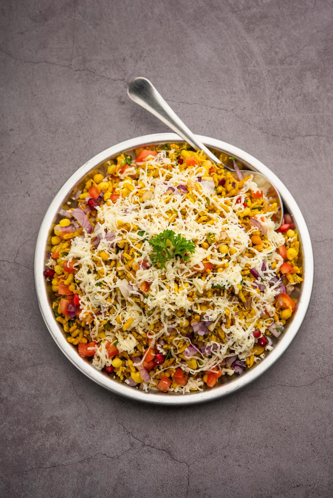 Cheese Bhel is an indian street food Stock Free