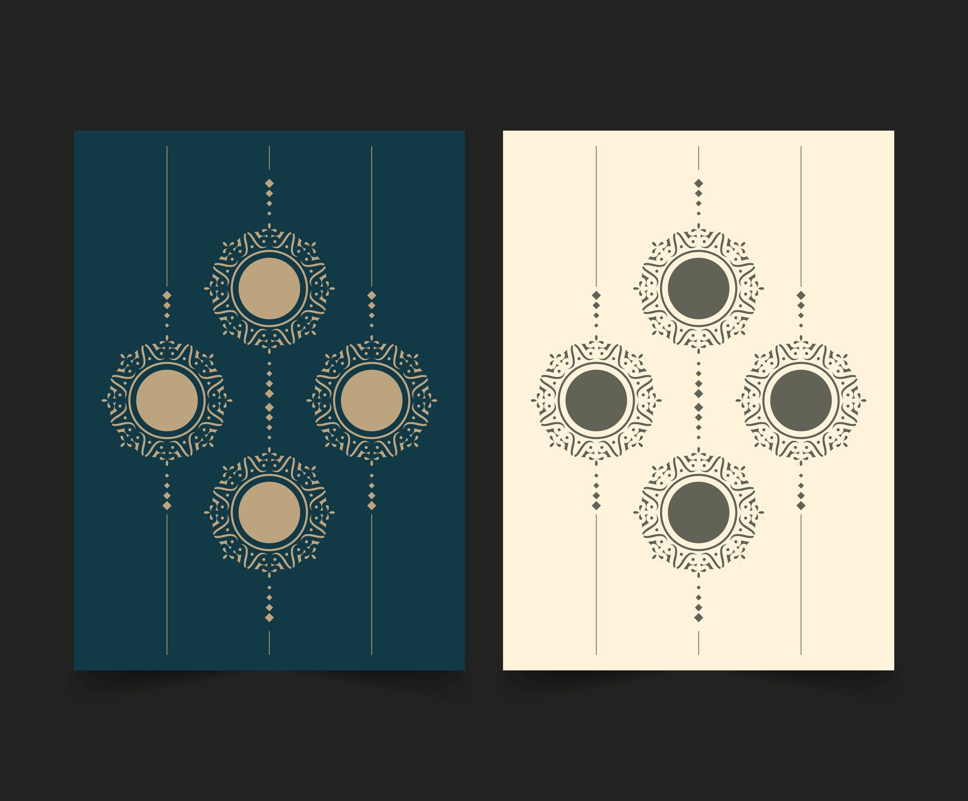 Flat Cover Border Circle Pattern Free Vector