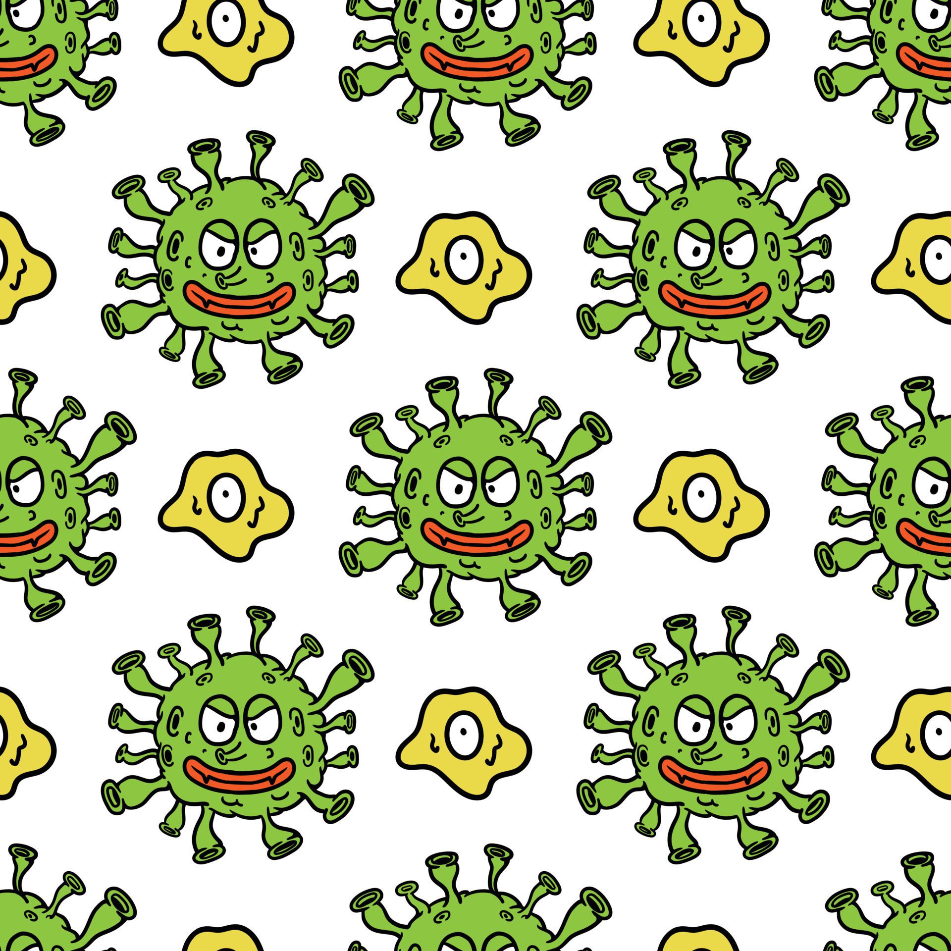 seamless pattern corona virus and amoeba Free Vector