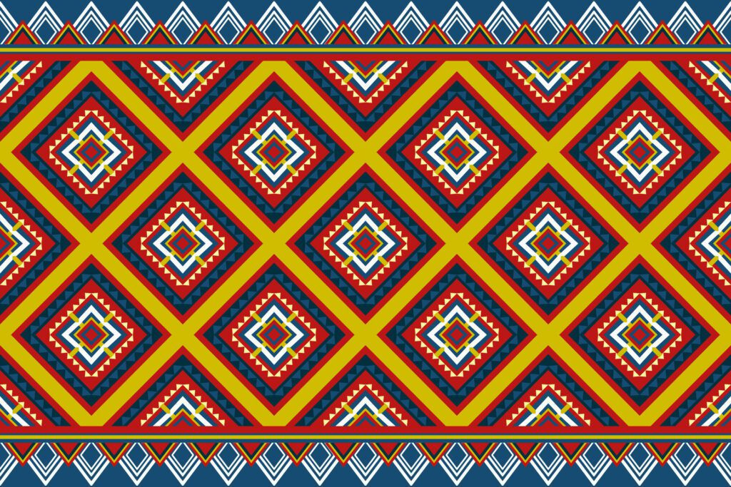 geometric ethnic pattern. Can be used in fabric design for clothing, textile, wrapping, background, wallpaper, carpet, embroidery style Free Vector