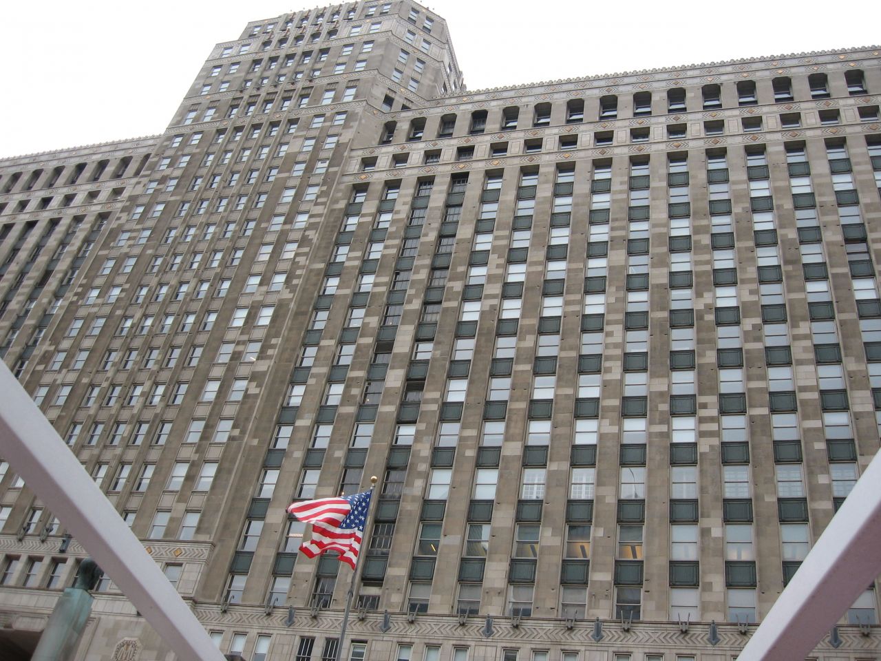 Usa Flag Building Chicago Stock Free