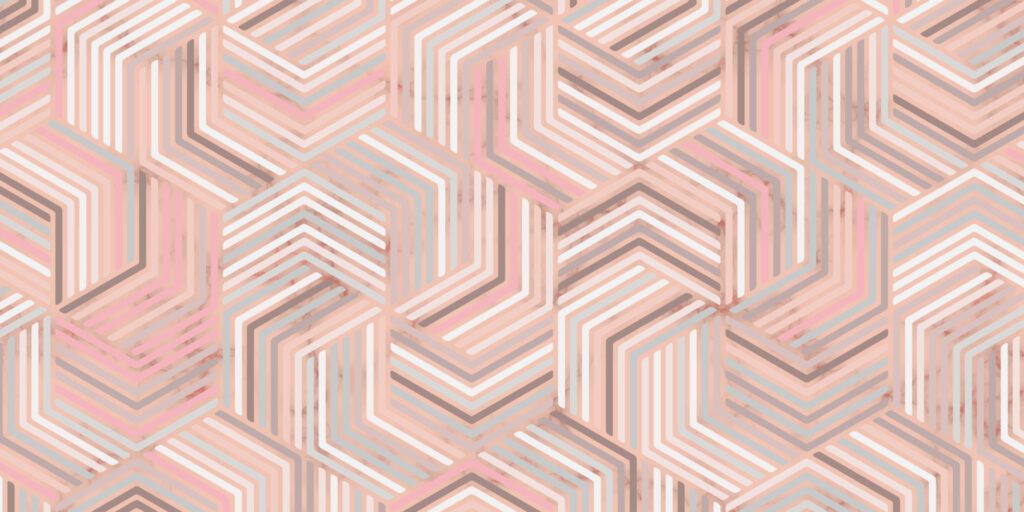 Geometric pattern with stripes wavy lines pink background Free Vector