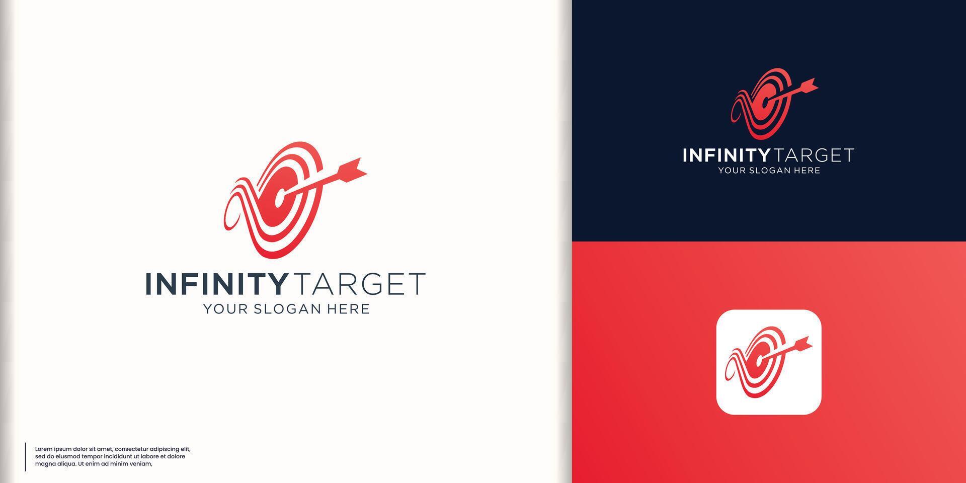 infinity target logo, on target arrows logo icon design. unique concept for business of company design. Stock Free