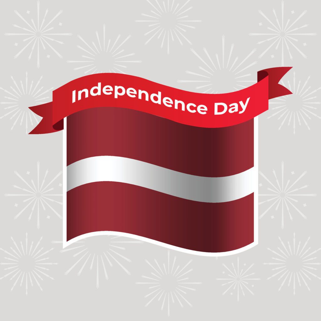 Latvia Wavy Flag Independence Day Banner Background Free Vector