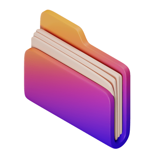 Folder, document, data 3D illustration