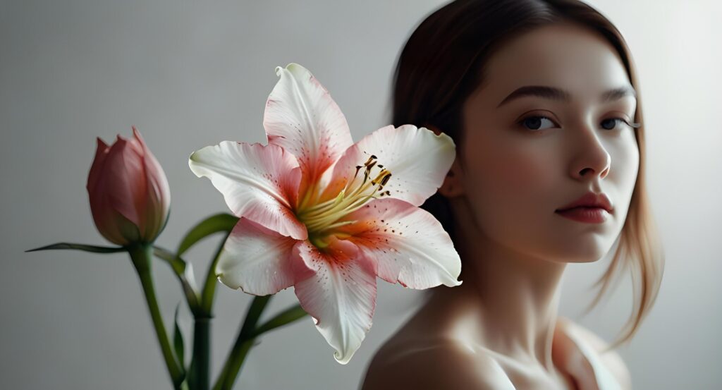 Lily flowers with beautiful blur background Stock Free