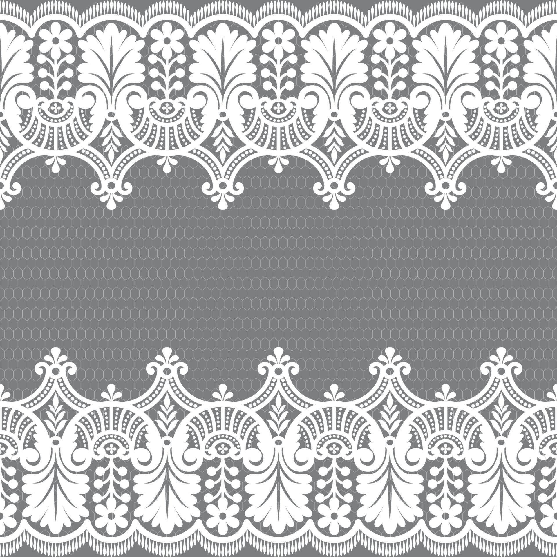 Seamless white floral lace pattern Free Vector