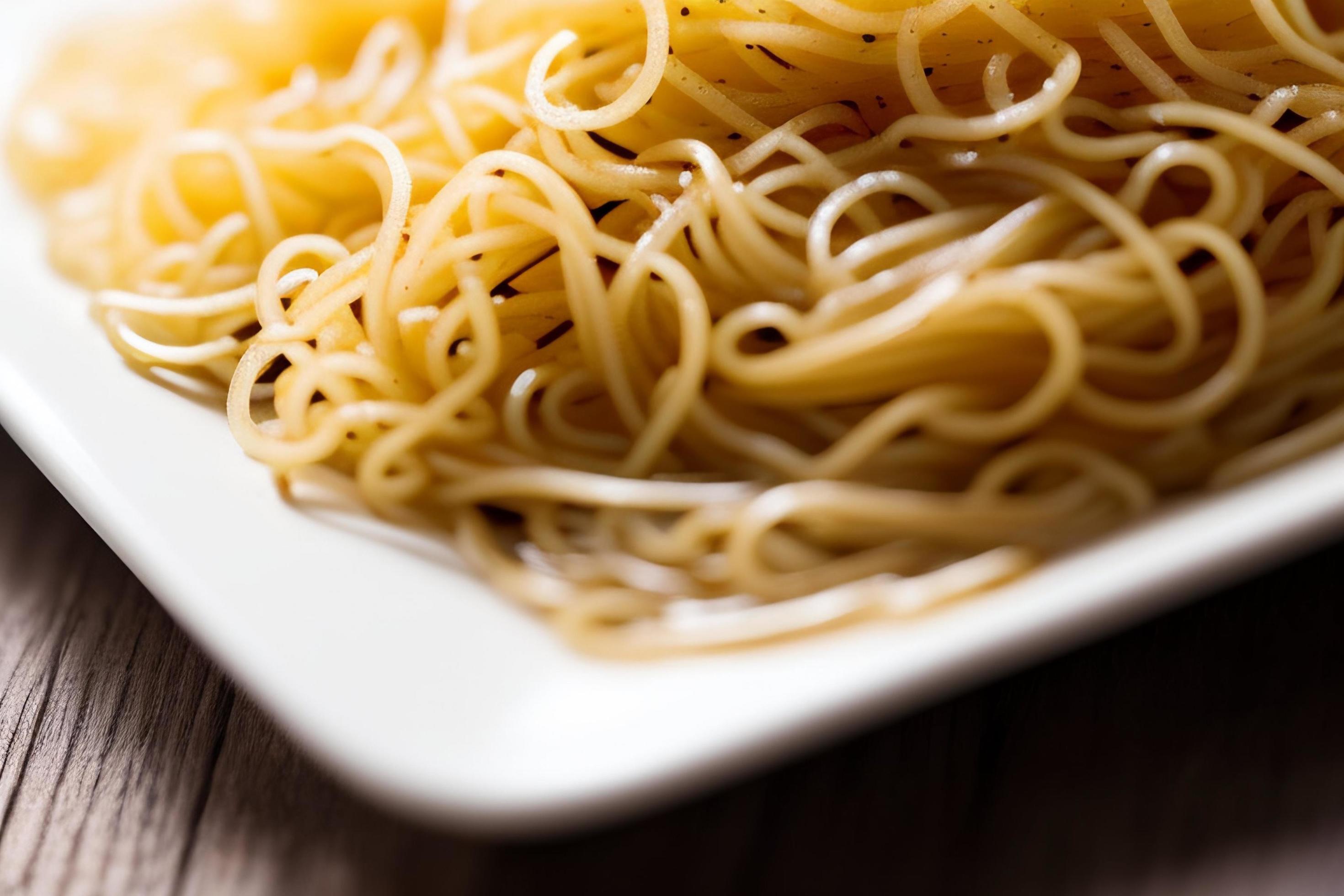 Delicious noodles. Fast food meal with appetizing pasta and chopsticks. Stock Free