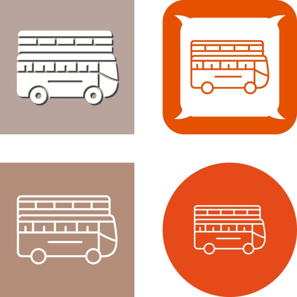 Double Bus Icon Design Stock Free