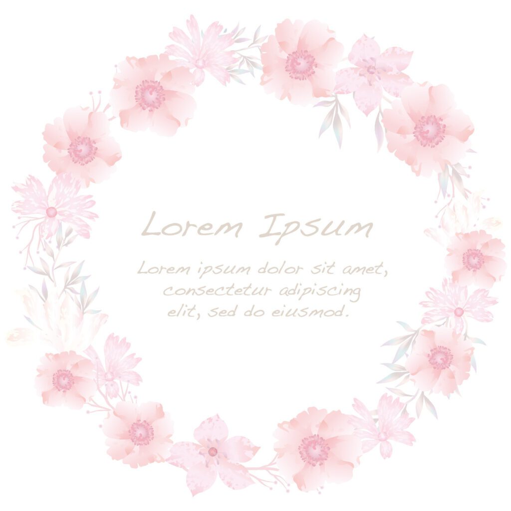 Watercolor Round Floral Frame Isolated On A White Background. Free Vector