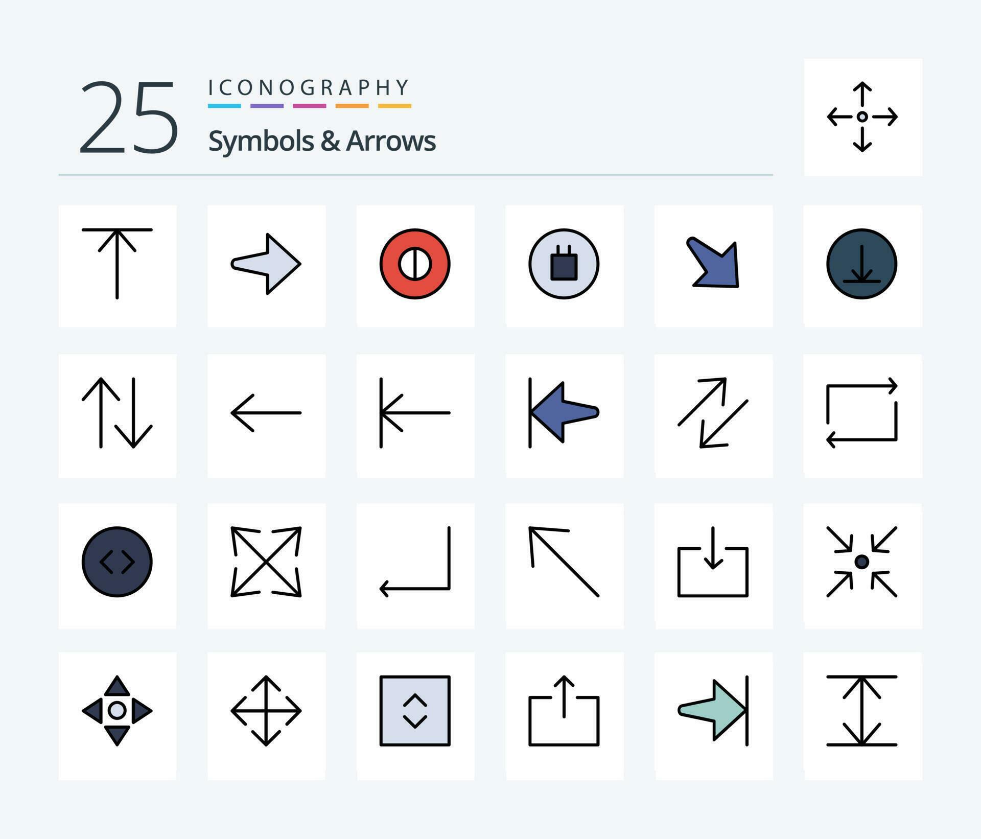 Symbols Arrows 25 Line Filled icon pack including left. upside. arrow. change. download Stock Free