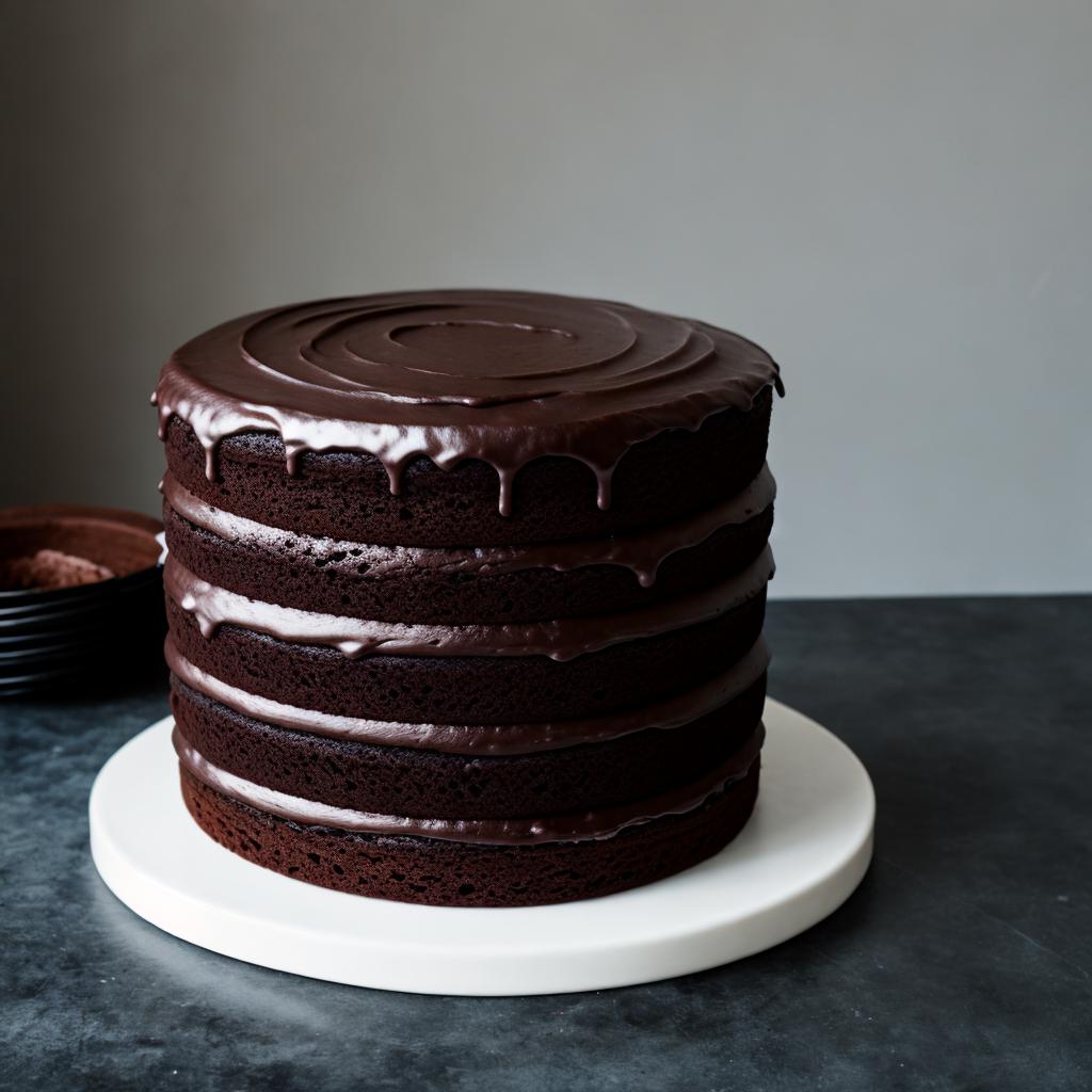 Plain black cake by by @ai_generated