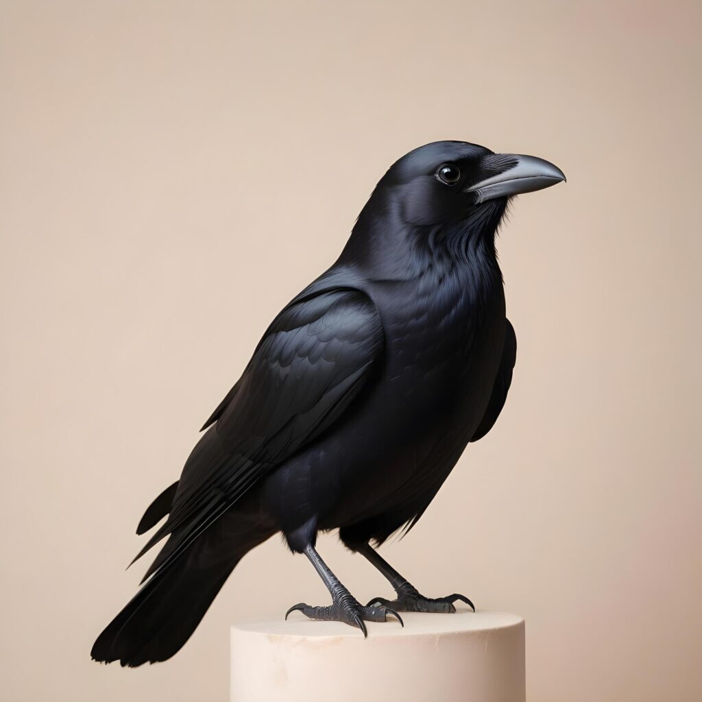 crow realistic plain background Stock Free