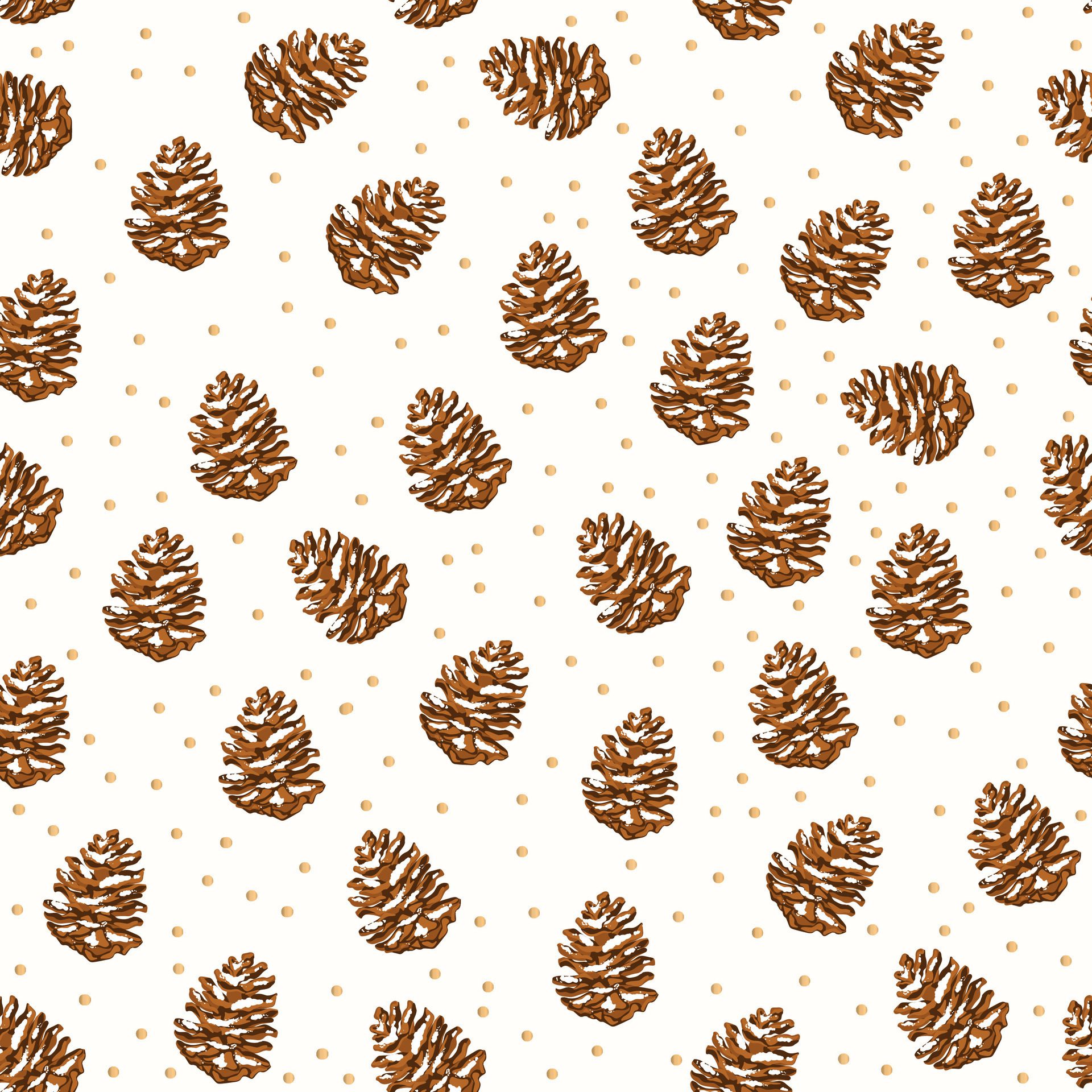 seamless pattern background with Dried pine cones. Free Vector